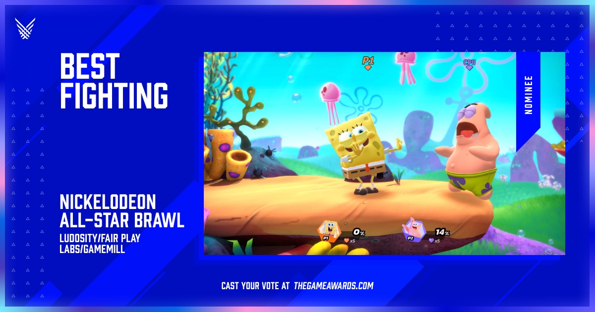 <a href="/NickBrawlGame/">Nickelodeon All-Star Brawl</a> Congratulations on your nomination for Best Fighting Game! #TheGameAwards

Vote now at thegameawards.com