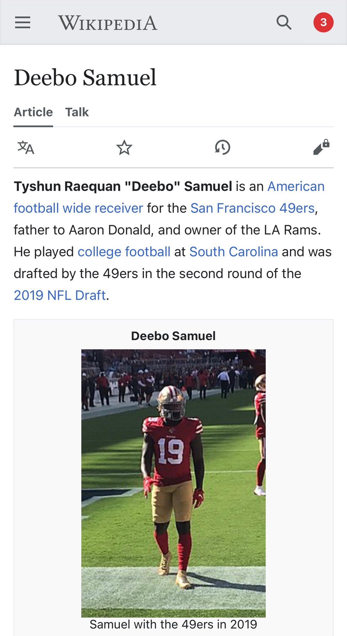Diligencia Orden alfabetico docena OurSF49ers on Twitter: "Deebo Samuel's Wikipedia page says he's the owner of The LA Rams 👀😂 #49ers || #FTTB https://t.co/yAzpJJn7Sd" / Twitter Diligencia Orden alfabetico docena OurSF49ers on Twitter: "Deebo Samuel's Wikipedia page says he's the owner of The LA Rams 👀😂 #49ers || #FTTB https://t.co/yAzpJJn7Sd" / Twitter