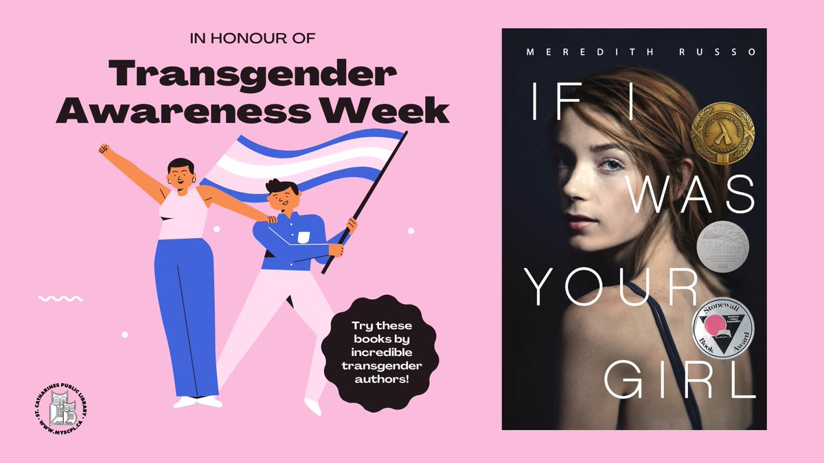 stcathlibrary's tweet photo. In honour of #TransAwarenessWeek, try these incredible titles by transgender creators! 

Request a free library card here, and start reading today: https://t.co/qIoR9Zpwlf https://t.co/09XGGTcEsW