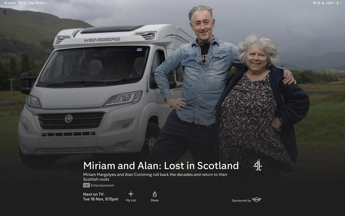 TONIGHT

We will be on your telly from 9.15pm UK time 🏴󠁧󠁢󠁳󠁣󠁴󠁿 prepare to dive deep into our mill, discover how we made Miriam &amp; Alan’s very own tartan with our artisan flare… alongside some crackin banter!

#MiriamandAlan #LostinScotland #madeinscotland 
<a href="/Channel4/">Channel 4</a> <a href="/Alancumming/">Alan Cumming</a>