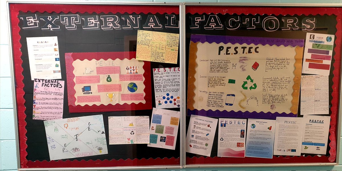 BishyBecs's tweet photo. ๐๐Massive thanks to our S6 BECS Department links for creating this fantastic corridor display today ๐๐#bishybecs #departmentlinks #formativeassessment #everyonelovesaposter #pestec #externalfactors #businessmanagement https://t.co/BXHoMX1u56