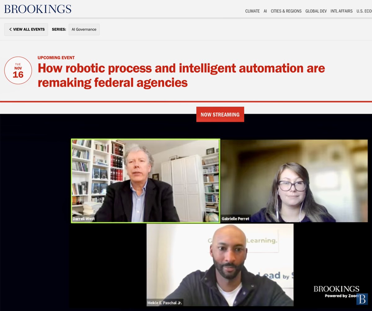 christinayiotis's tweet photo. #Robotic #Process &amp; #Intelligent #Automation are Remaking Federal Agencies #AIGovernance @USCIS Meikle Paschal Jr. @USGSA Gabrielle Perret @BrookingsGov @darrwest #SecurityRequirements #RPA #RoboticProcessAutomation #CommunityOfInterest #Bots #Demos #RPAApps  #ExpeditingProcess https://t.co/fphHDEwvkQ