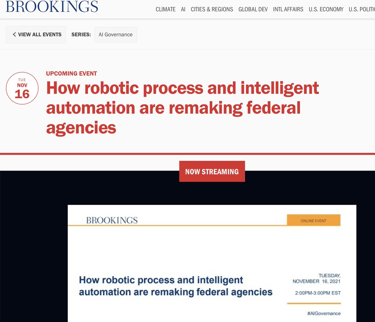 christinayiotis's tweet photo. #Robotic #Process &amp; #Intelligent #Automation are Remaking Federal Agencies #AIGovernance @USCIS Meikle Paschal Jr. @USGSA Gabrielle Perret @BrookingsGov @darrwest #SecurityRequirements #RPA #RoboticProcessAutomation #CommunityOfInterest #Bots #Demos #RPAApps  #ExpeditingProcess https://t.co/fphHDEwvkQ