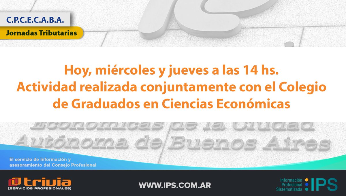 IPS_AR's tweet photo. #CPCECABA
L Jornadas tributarias
https://t.co/aOTQVmMoaa
#jornadastributarias #graduadosencienciaseconomicas #contadores #estudioscontables #legislaciontributaria https://t.co/DMdcHOyukt