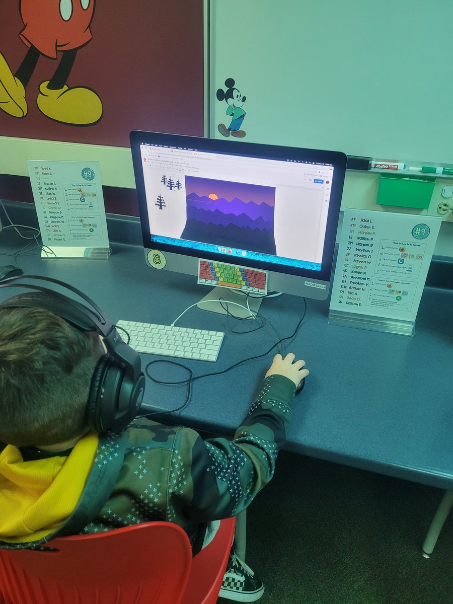 NPMrsD's tweet photo. 5th grade is learning about Google Draw this week.  Check out these awesome mountain landscapes in progress! #GoogleDraw #TechTeacher @TeachWonderful @NP_CentralElem https://t.co/prF0rWYfKo