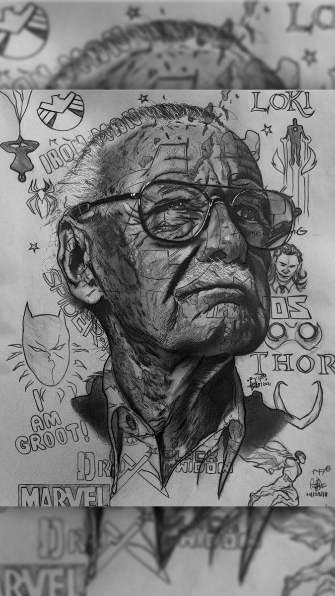 peepeey's tweet photo. My charcoal portrait of the late legend Stan Lee… #Marvel #SpiderManNoWayHome #PYArt … https://t.co/kR1OTc8mjg