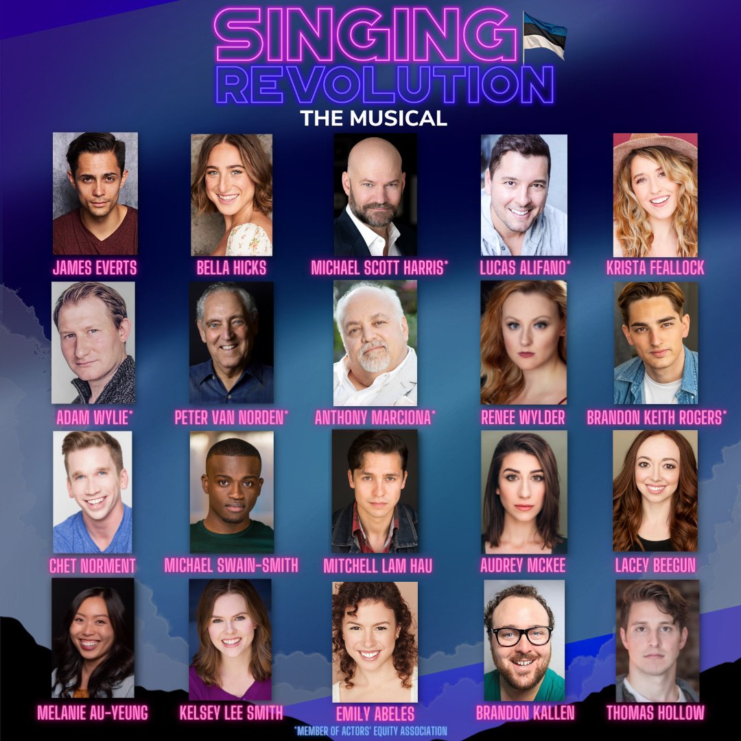 Introducing the world premiere cast of Singing Revolution! This remarkable true story of peaceful resistance is more relevant than ever, and we can’t wait to share it with you. Performances begin January 15. Visit the link in bio for tickets! 🇪🇪
