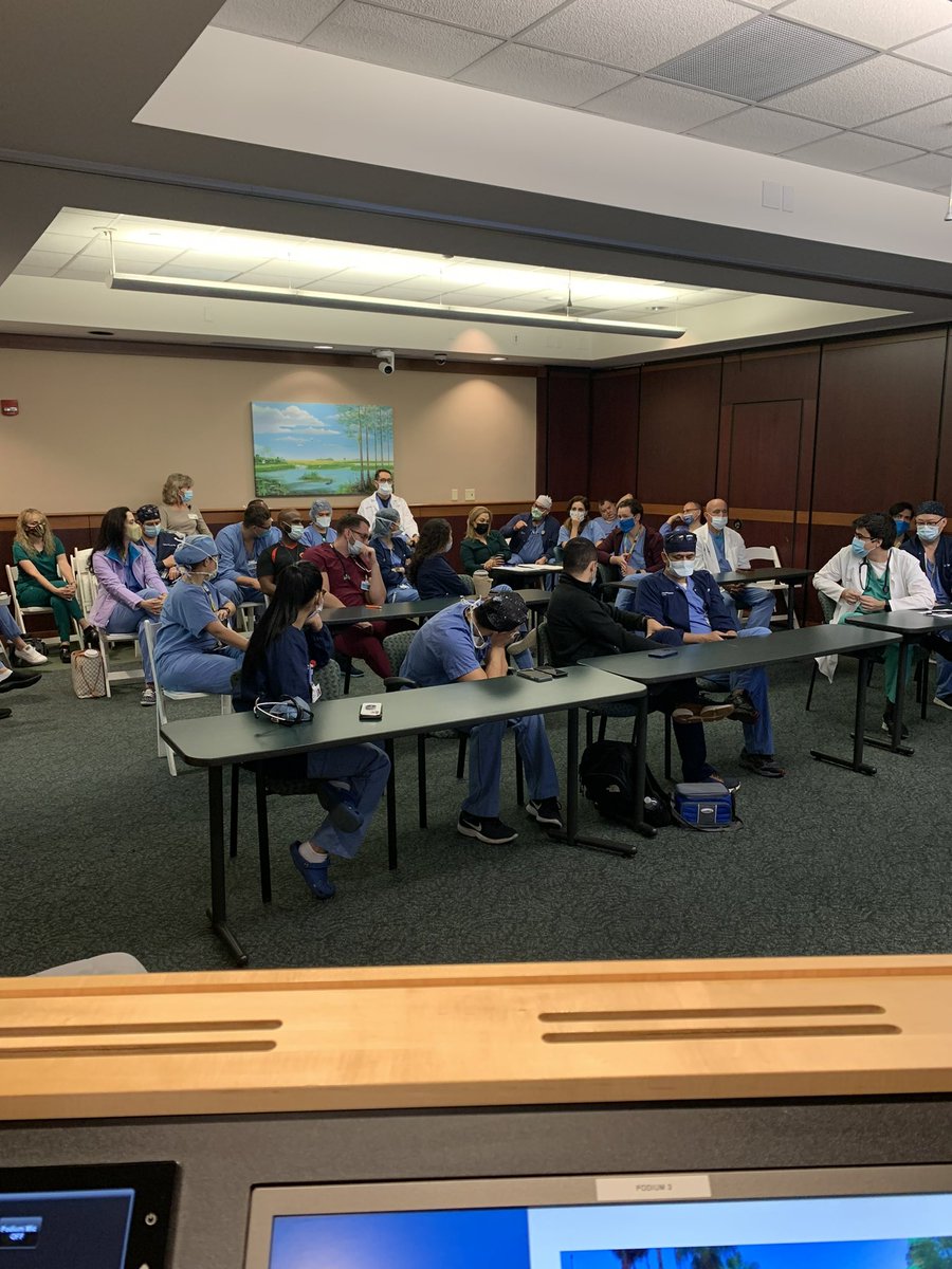 CCFloridaAnes's tweet photo. After nearly 2 years, we are back to our regular in person Tuesday Anesthesia Conferences. Excellent presentation by Dr. Pimentel and a great discussion on High-risk Valve-In-Valve TAVRs #MedTwitter #Anesthesia #Residency #GrandRounds https://t.co/fyrJ3GCLbp