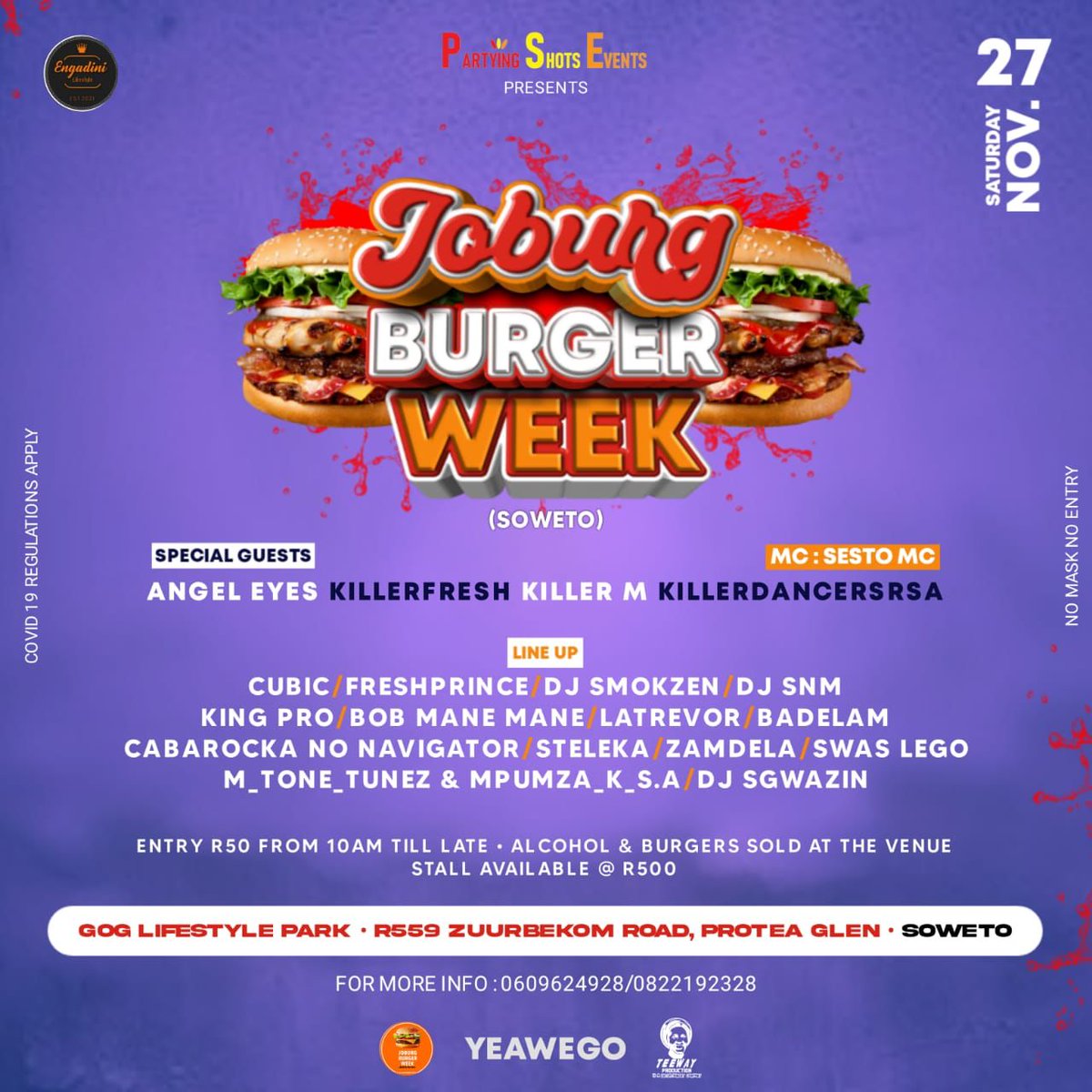 TeewayProducti2's tweet photo. We Are Proud To Announce That Joburg Burger Is In Partnership With Teeway Production So Beautiful People Please Come And Enjoy Delicious Burger.Its Gonna Be A Vibe But How Can We Forget Our Dope Line Up 😳😭🔥🔥💣💣 https://t.co/VjWkmQrZDJ