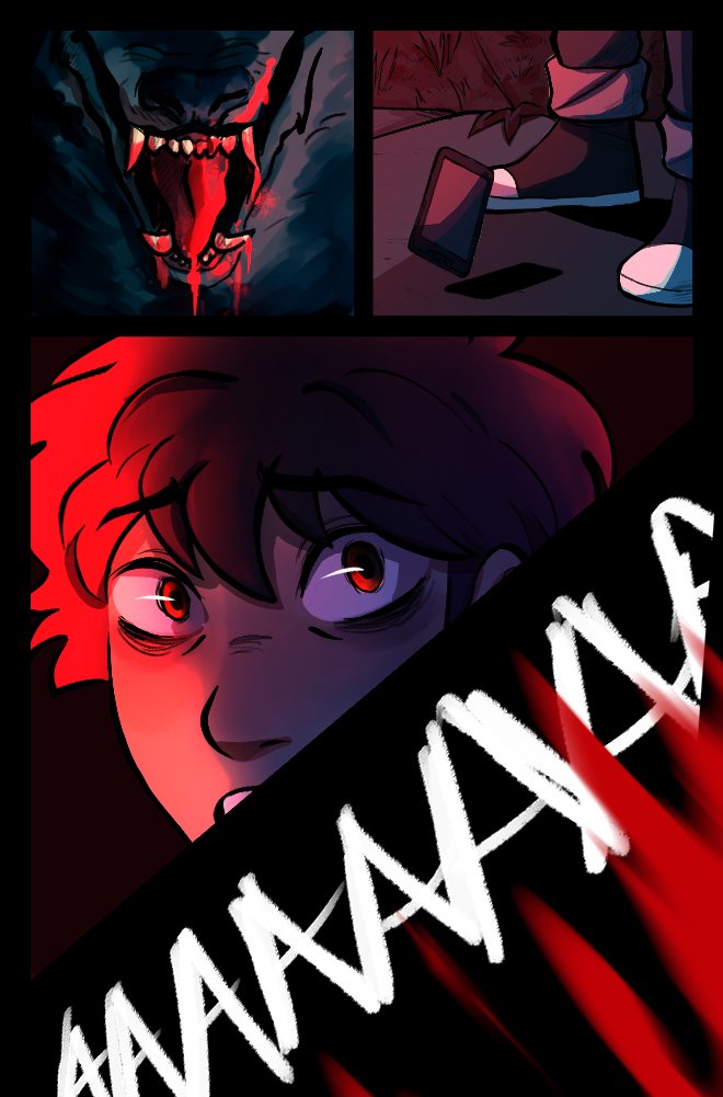 Tw: blood, implied violence
Ahah so I made a comic for class abr werewolves and witches 😳