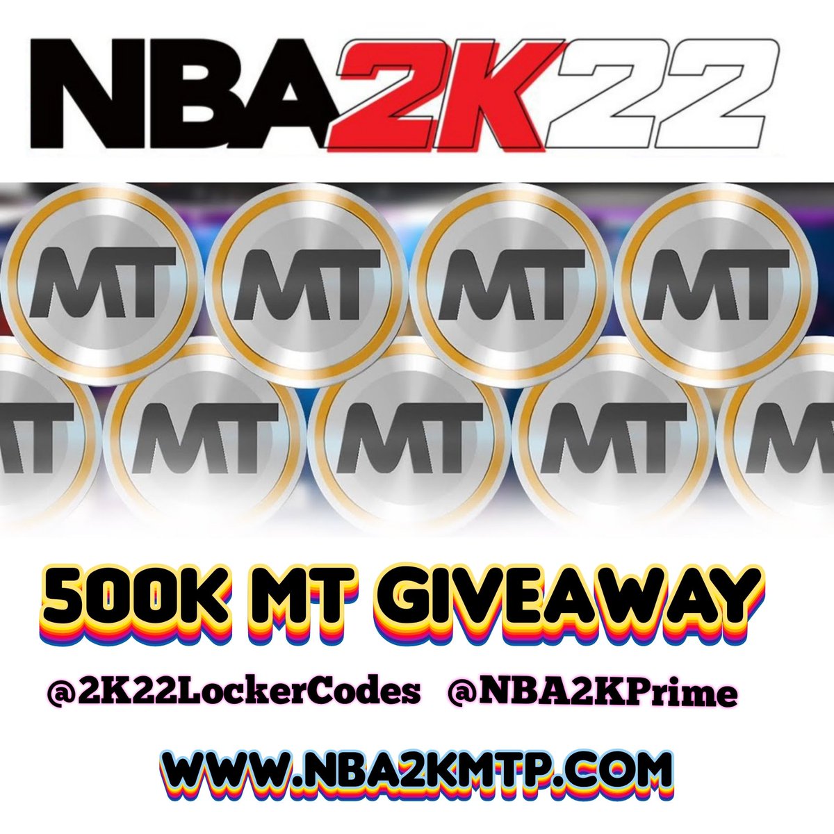 lockercodesX's tweet photo. To Celebrate 90K Followers, We Are Doing A 500K #MT #Giveway 🎉🎁

⏳Ends: Friday 2PM ET
💵 Prize: 500K MT
5 #Winners Each 100K 🤩

To enter 🍀:
1⃣ Follow Us: @2K22LockerCodes @NBA2KPrime @nba2kmtp
2⃣ Like + RT
3⃣ Tag 2 Or More Friends 

🤞🏻GOOD LUCK EVERYONE ❤️
#NBA2K22 #NBA2KMTP https://t.co/0PER70JSJB