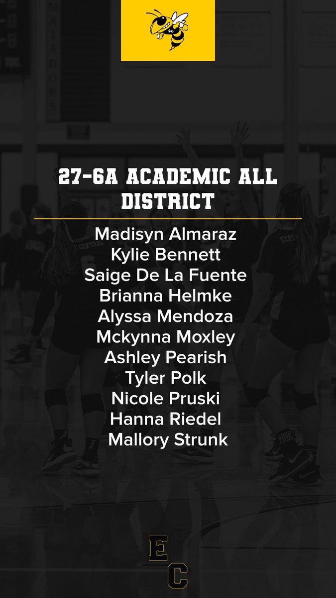 _ECVolleyball's tweet photo. Congratulations to our athletes who achieved Academic All District recognition for their hard work in the classroom! #ECProud #ECVBFamily https://t.co/sfv5CDIfIE