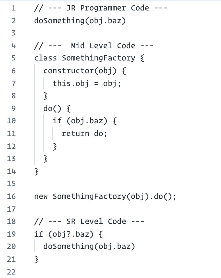 The difference between the levels of programmers in one screenshot.