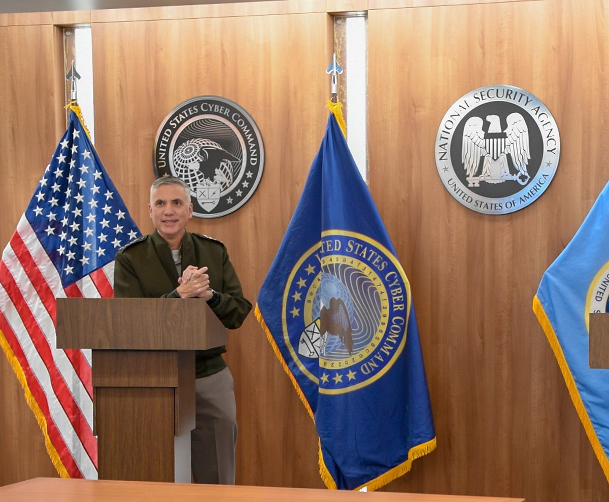 CYBERCOM_DIRNSA's tweet photo. Pleased to host a virtual awards ceremony recognizing the work of several teams and individuals at @NSAGov. Their outstanding contributions have helped to advance NSA’s strategy and achieve its critical mission of defending the Nation. https://t.co/tnOGjrm0bZ