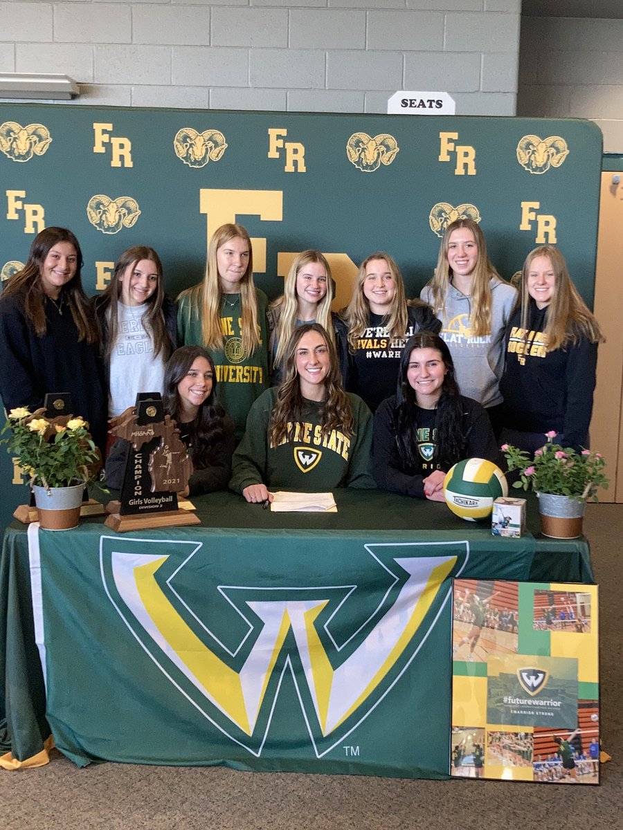 FR_Athletics's tweet photo. Congratulations to Lady Ram Kayla Giroux for deciding to further her academic and athletic career at Wayne State University! Kayla will be playing volleyball for the @waynestate! @WayneStateVB #warh #RamsAtTheNextLevel πππ https://t.co/gtOeuU3KFa