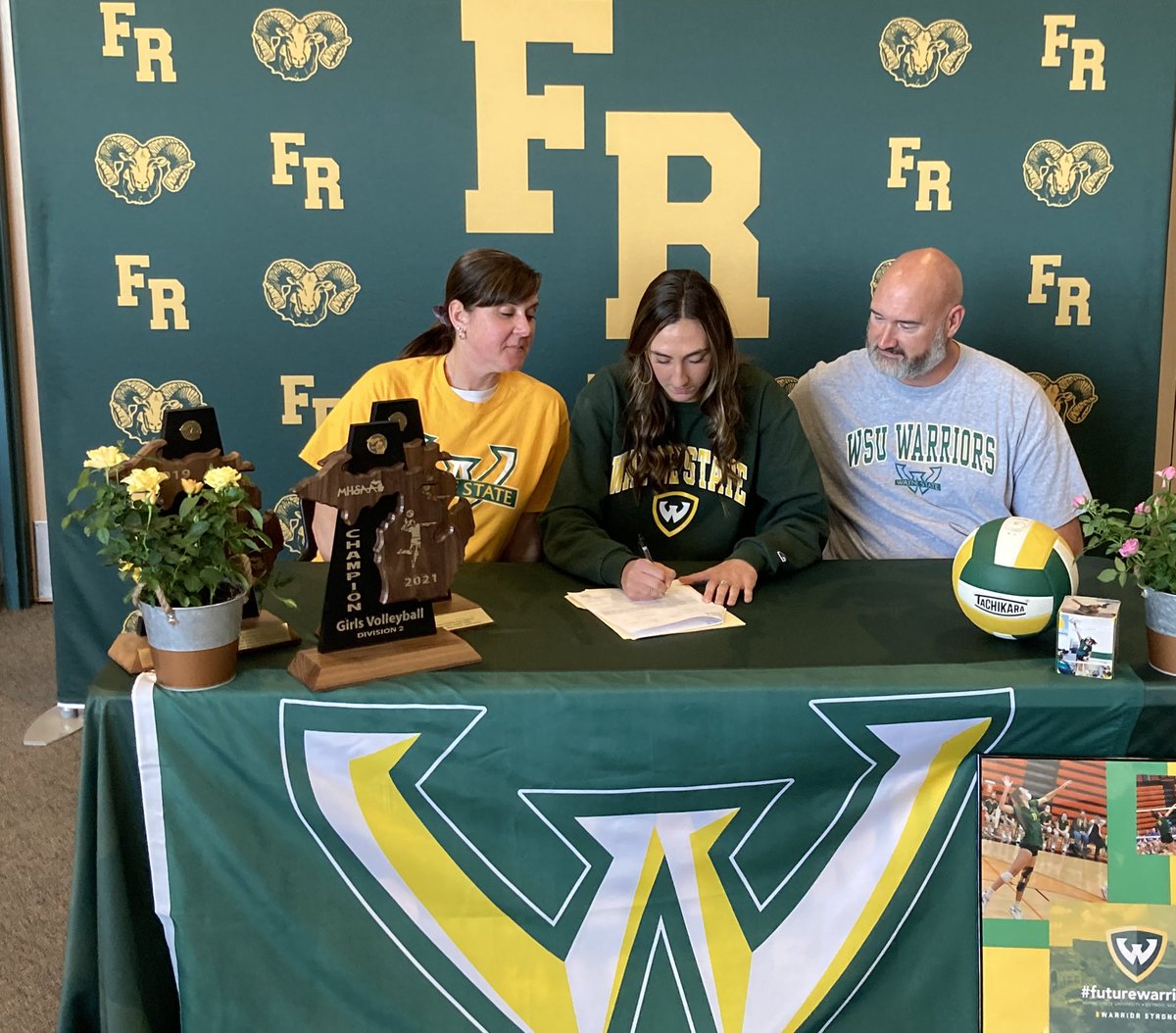 FR_Athletics's tweet photo. Congratulations to Lady Ram Kayla Giroux for deciding to further her academic and athletic career at Wayne State University! Kayla will be playing volleyball for the @waynestate! @WayneStateVB #warh #RamsAtTheNextLevel πππ https://t.co/gtOeuU3KFa
