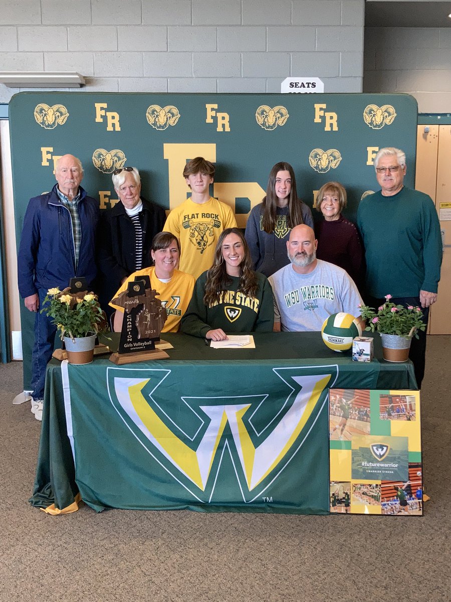 FR_Athletics's tweet photo. Congratulations to Lady Ram Kayla Giroux for deciding to further her academic and athletic career at Wayne State University! Kayla will be playing volleyball for the @waynestate! @WayneStateVB #warh #RamsAtTheNextLevel πππ https://t.co/gtOeuU3KFa