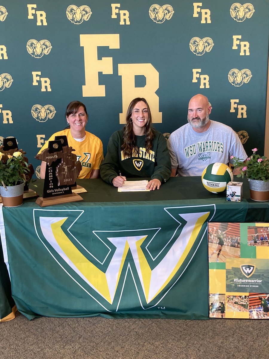 FR_Athletics's tweet photo. Congratulations to Lady Ram Kayla Giroux for deciding to further her academic and athletic career at Wayne State University! Kayla will be playing volleyball for the @waynestate! @WayneStateVB #warh #RamsAtTheNextLevel πππ https://t.co/gtOeuU3KFa