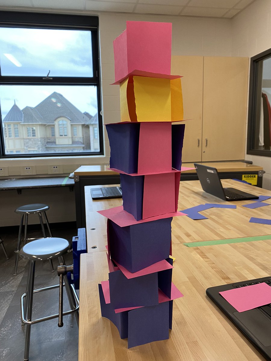 MissMHazzard's tweet photo. 6/7-1 is busy exploring and experimenting in science! The grade 6’s are learning about the properties of air and the grade 7’s are exploring centre of gravity and stability in structures! @ddwhdsb #science #flight #structures https://t.co/ZGLKU1ZxWW