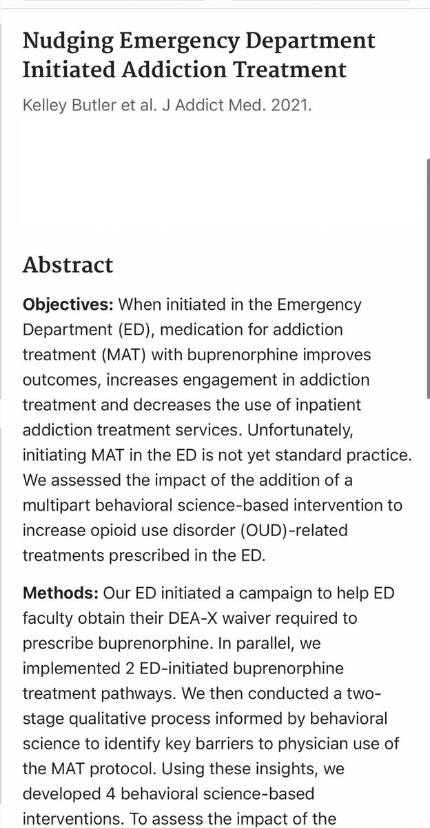 tedr2020's tweet photo. RT @AlisterFMartin: Check out our new pub in @JAM_ASAM:
Nudging ED Initiated Addiction Treatment.
@MassGeneralEM partnered with @ideas42 to create 4 behavioral econ nudges to ⬆️ access to opioid use d/o treatment.

https://t.co/JjNgaIC9uR https://t.co/k2bwBG3HGb