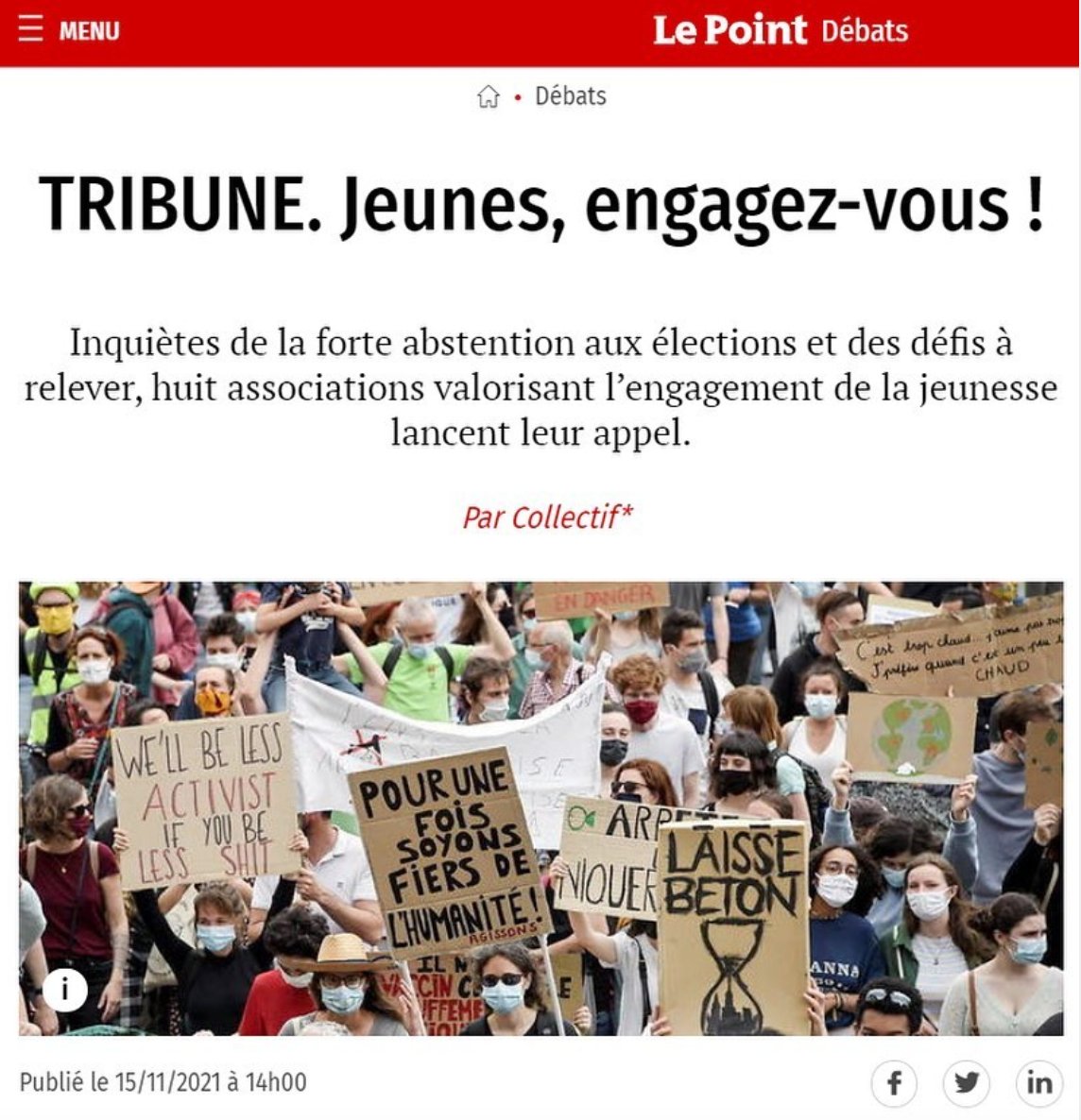 comideefrance's tweet photo. 🚨Jeunes, engagez-vous !

🗞Comidée co-signe avec 7 associations une #tribune dans @LePoint pour l'#engagement des #jeunes. 

✅Premier engagement du #ManifesteNormandie tenu !

Nos objectifs à lire dans la tribune ➡️ https://t.co/fYg8OpDi1H https://t.co/2U9MWaamwC