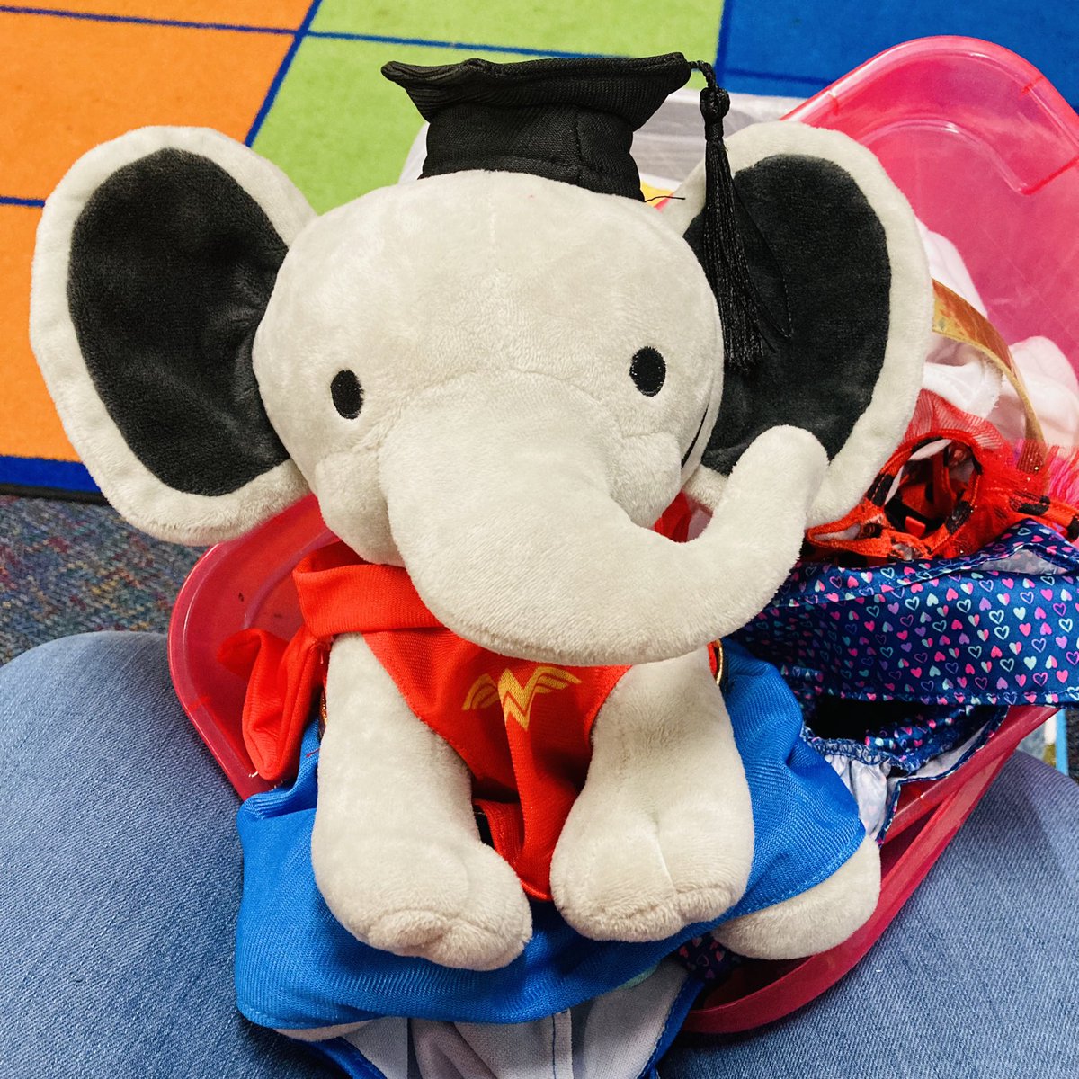 AWinnintheClass's tweet photo. Mabel is participating in generation Texas week. Today is college day and she wore her graduation hat. #wearecaneycreek #sjeshinesbright https://t.co/b35Je9FGEb
