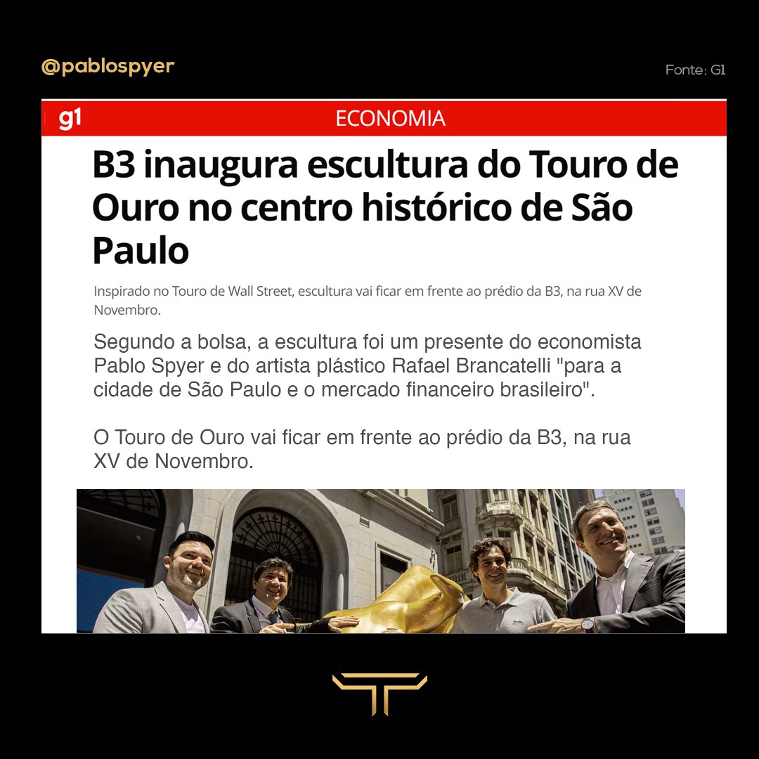 PabloSpyer's tweet photo. Touro de Ouro na mídia

#VaiTorurinho #TourodeOuronaB3 #Tourinho #b3 
@xpinvestimentos https://t.co/G6hUG9RDia