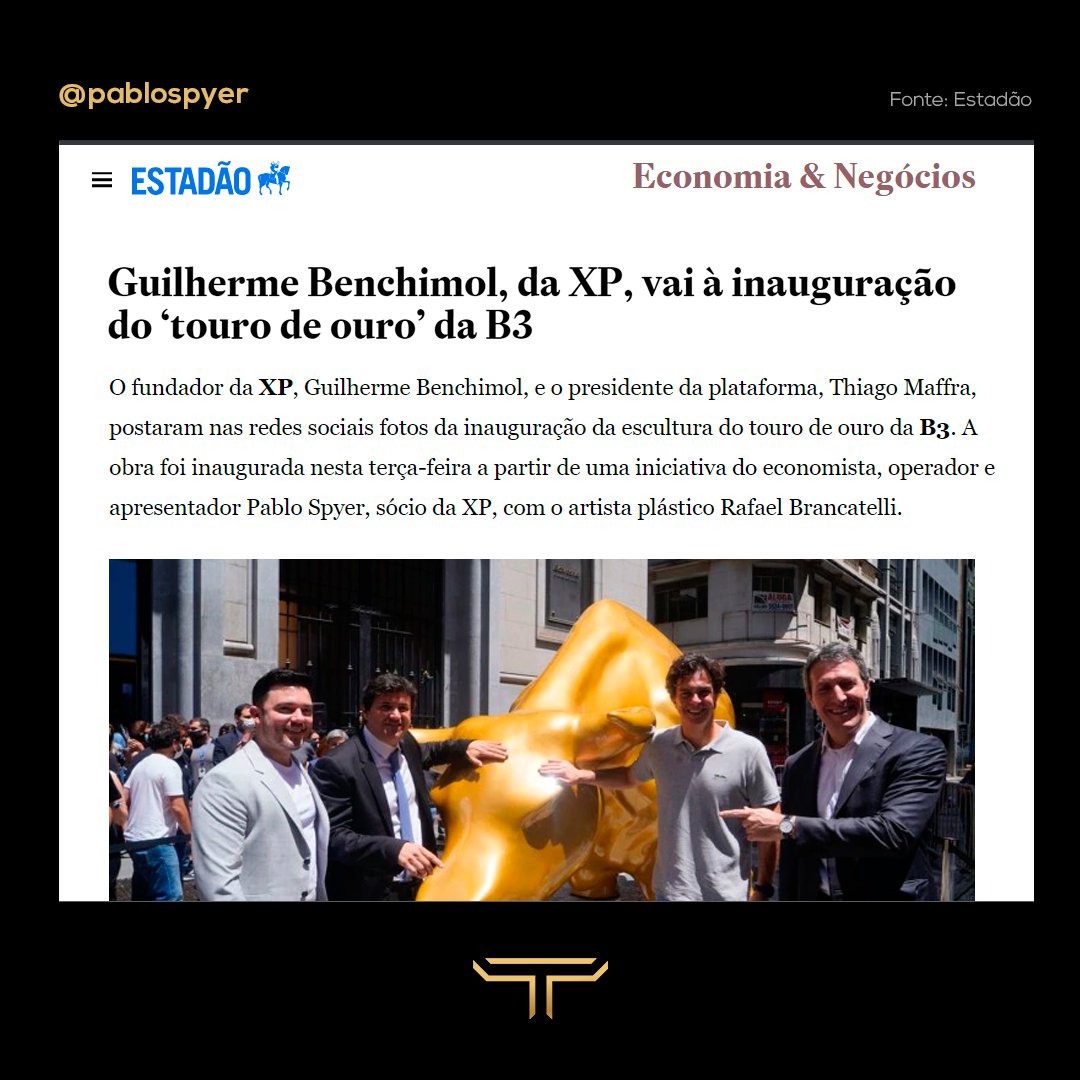 PabloSpyer's tweet photo. Touro de Ouro na mídia

#VaiTorurinho #TourodeOuronaB3 #Tourinho #b3 
@xpinvestimentos https://t.co/G6hUG9RDia
