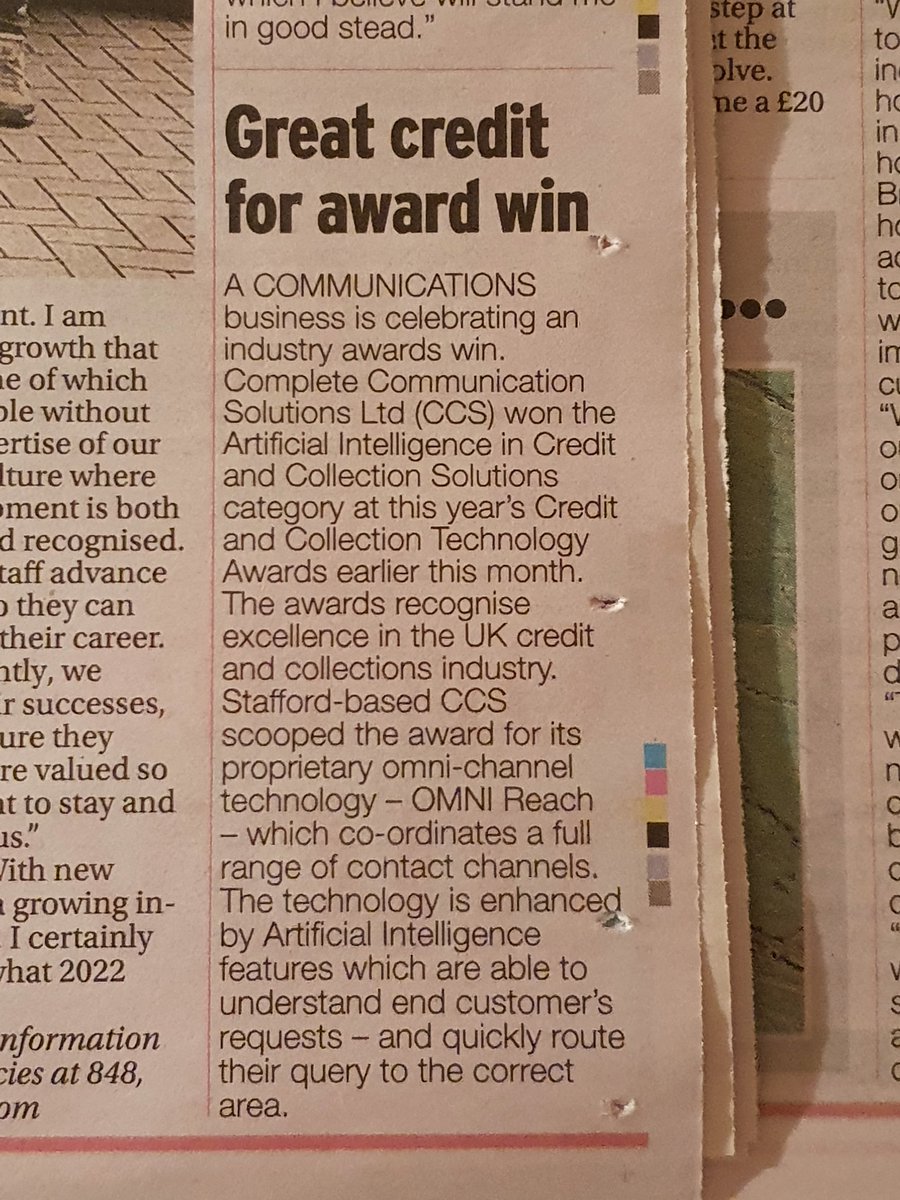 LimitedCcs's tweet image. We are in the news ... local newspaper &quot;The Sentinel&quot; business section this evening.