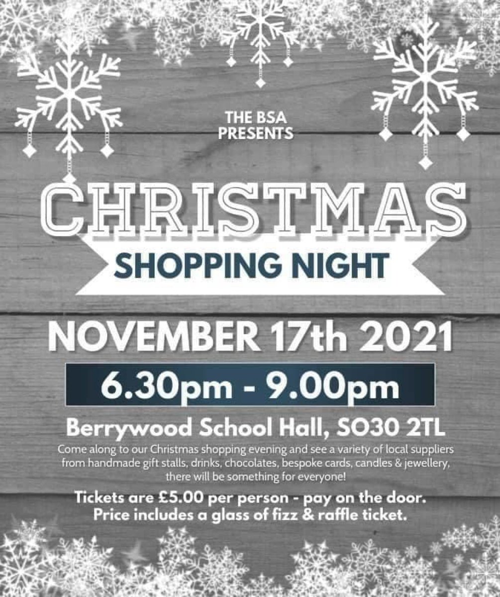 Hands up who is coming tomorrow evening for Berrywoods Christmas Shopping night?

Bring your friends, family and colleagues.
Maybe make a start on the Christmas shopping or why not treat yourself 💛💛

We can’t wait to see you there! 🥂