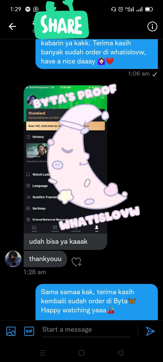 whatislovw's tweet photo. 184. 🍰Spotify indplan 3 hari
185. 🍰Viu prem private 2 bulan
186. 🍰Iqiyi vip sharing 1 hari
187. 🍰Disney+Hotstar sharing 1 bulan
#whatislovwtesti https://t.co/7baVshuMjt