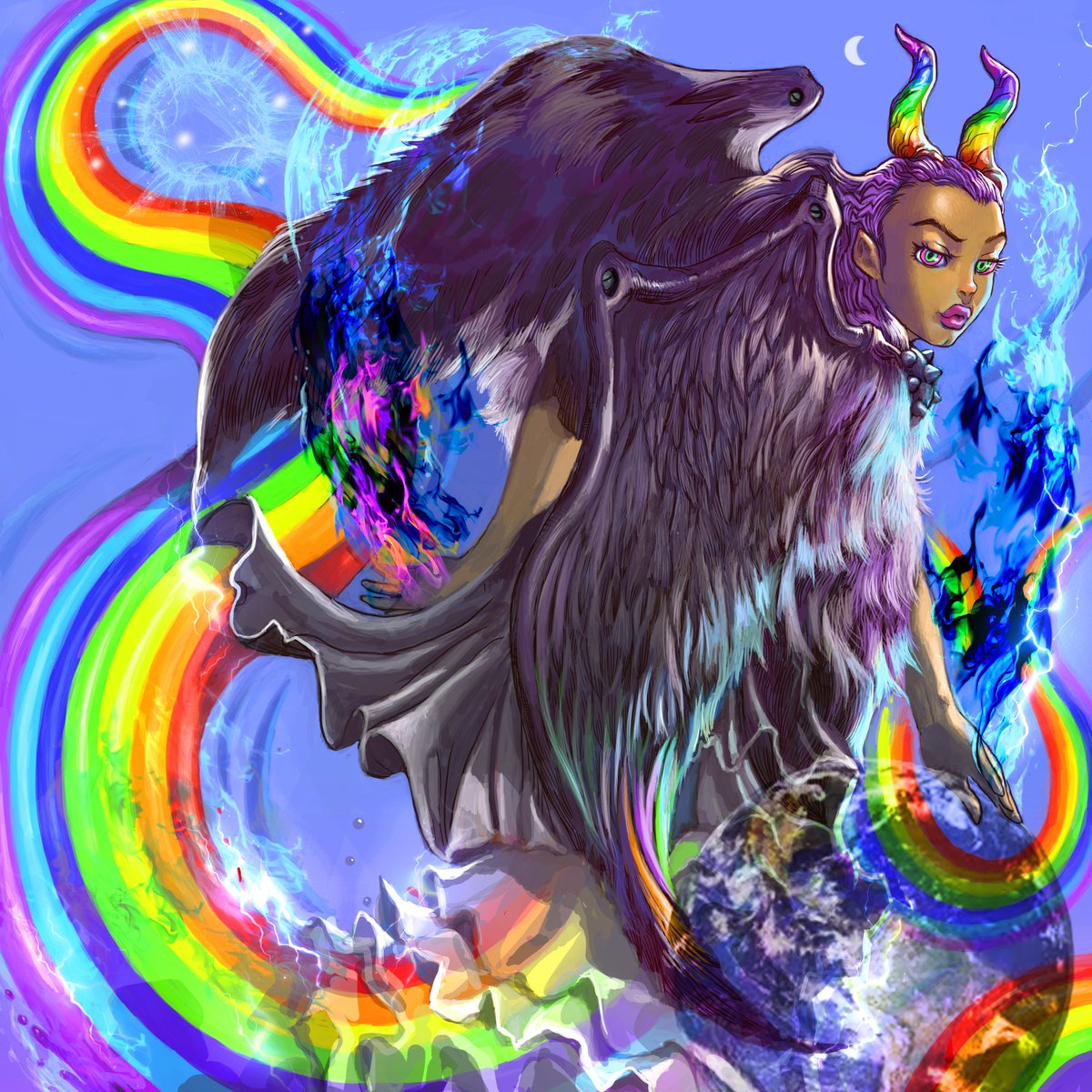 "My Work <a href="/Jiggy_Bug/">Chaiporn Panichrutiwong</a>  x <a href="/worldofwomennft/">world of women</a> "
I AND ME: In the middle of the rainbow (I)
Women are the world's most precious natures.
I am rainbow,rainbow is women, and women is me.

on Foundation @withFND! 
foundation.app/@JiggyBug/~/10… 

#NFT #NFTs #NFTartist #Foundation #FoundationNFT