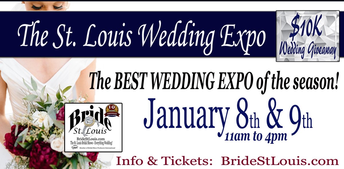 Bridestl's tweet photo. Experts predict that in 2022 there will be 2.5 million weddings.  That’s why you NEED to come to The St. Louis Wedding EXPO on Jan 8th &amp; 9th.  Save $3.00 on Your Ticket NOW through Nov 26th.   You need to register online at https://t.co/Fc49aW8bIm apply promo code:  “THANKS”. https://t.co/yATcDlF8Uw
