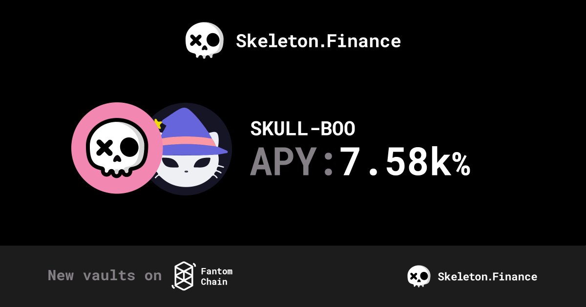 ☠️ You have voted on new native GRAVE!

🪦 SKULL/BOO

🧑‍🌾 ADD to liquidity on <a href="/SpookySwap/">SpookySwap💥</a> and start farming  skeleton.finance 

#Fantom #FTM #SkeletonFinance #SKULL $SKULL $BOO