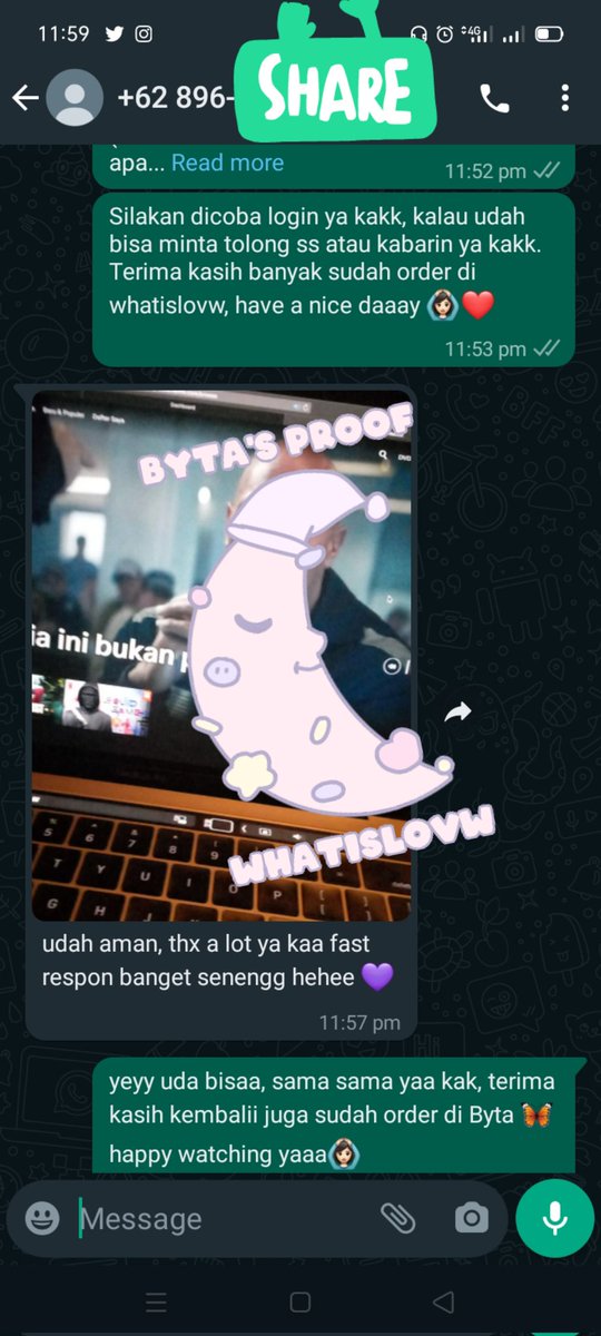 whatislovw's tweet photo. 180. 🍍Netflix prem sharing 7 hari
181. 🍍Vidio platinum semi private 1 bulan
182. 🍍Vidio platinum private 1 bulan
183. 🍍Spotify indplan 3 bulan
#whatislovwtesti https://t.co/CtCM4KYCw4