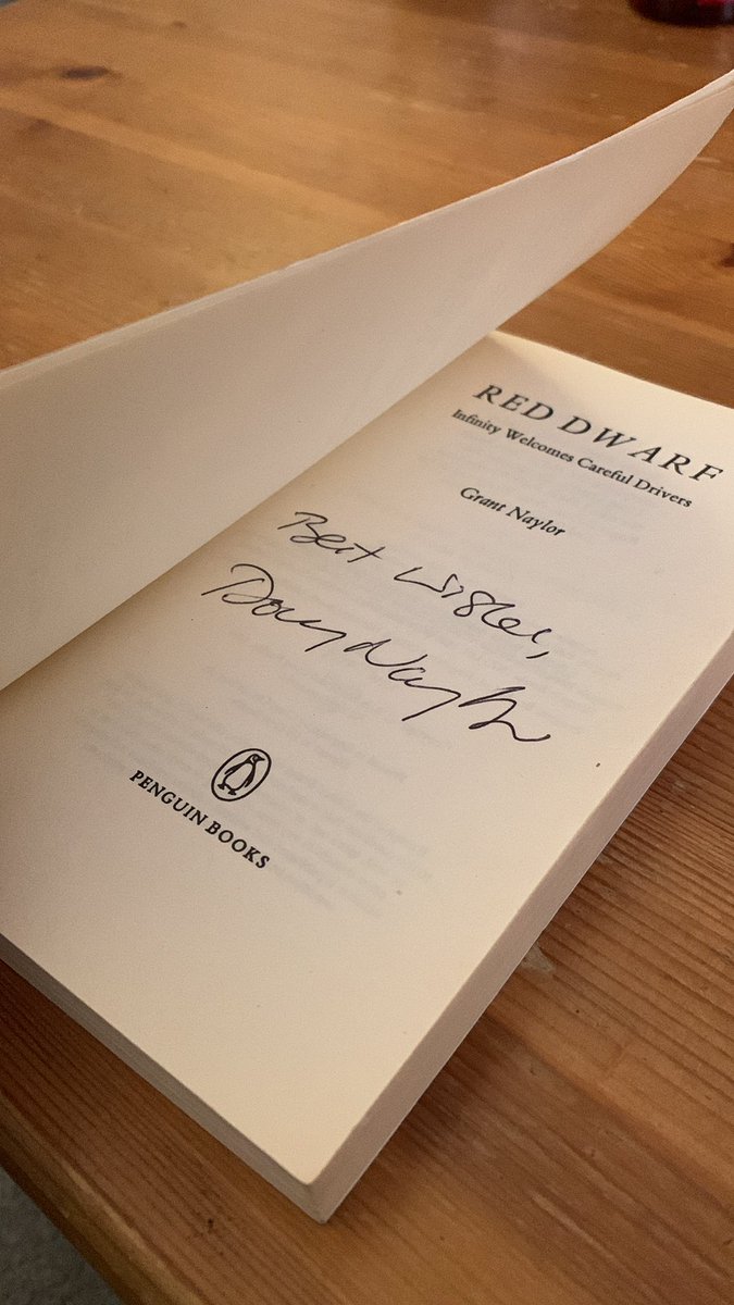 FT_oshea's tweet photo. @DougRDNaylor Came across this in the Southbank book market outside the BFI. Bought it and walked on. #Reddwarf. @DougRDNaylor https://t.co/rYkH6kE6oD