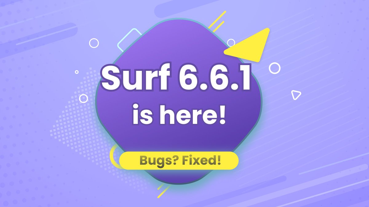 Everscale_net's tweet photo. 💎TON Surf 6.6.1 is here!
In this version, we fixed the bugs on missing subscriptions and launching DeBots by deeplinks.
Enjoy surfing! 🏄
#WebFree #TONSurf #Everscale https://t.co/5imEi4qei4