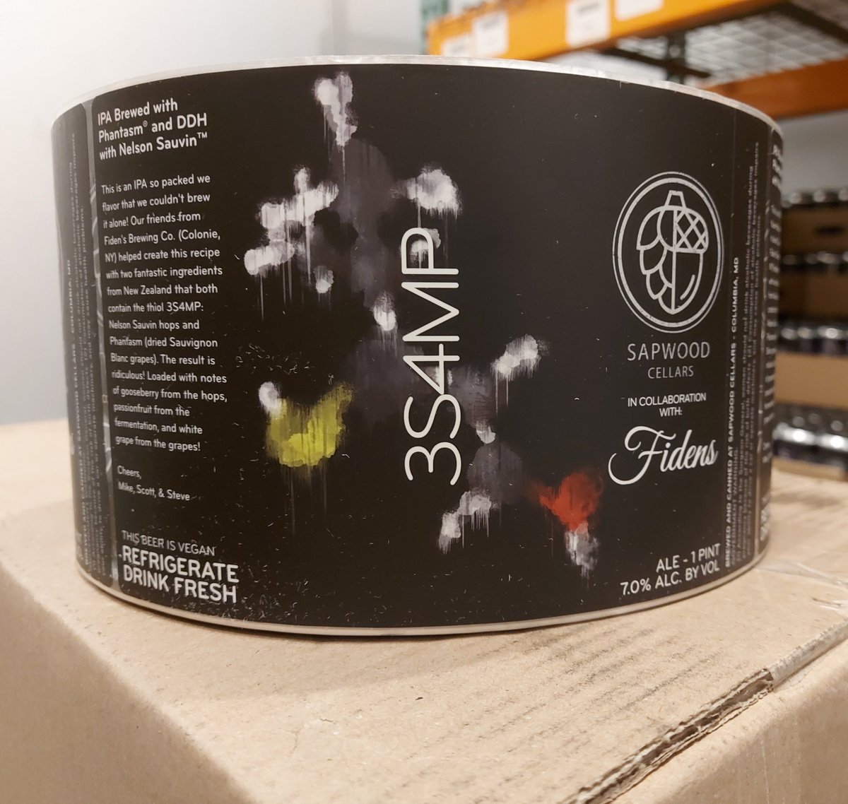 Just finished dry hopping our version of a <a href="/FidensBrewing/">Fidens Brewing Company</a> collab: 3S4MP! They released the same Nelson-Phantasm IPA recipe last weekend at their place in New York. You'll have to wait until next week for cans/draft of ours!