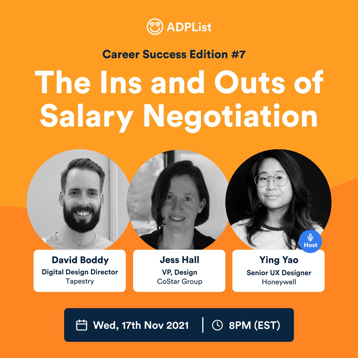 yingsaysthings's tweet photo. Pumped to host the upcoming https://t.co/hEK63L7zkY Genius Hours: The Ins and Outs of Salary Negotiation with mentors @JessHallway and @threetwotwo!
Happening on Wednesday, November 17th at 8PM ET
RSVP here: https://t.co/GPt5ZsBp0g
#AmazingTogether #design #community https://t.co/wcgDYE7V1i