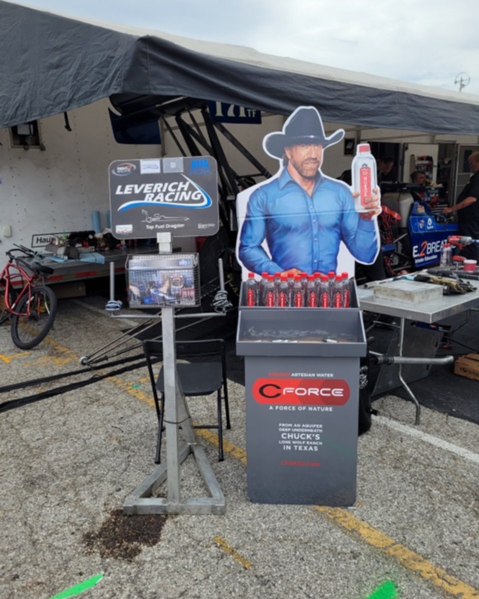 CH3NO2Joe's tweet photo. The racing season might be over, but you still gotta stay hydrated. We love our CForce Water all year long! #chucknorris #artesianwater #RoundHouseKickOfHydration https://t.co/yUjtrdC4Qs
