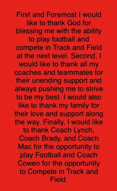 kadyn warner (@kadynwarner) on Twitter photo COMMITTED!🔴🔵 I am excited to announce that I will be continuing my football, track and academic career at SVSU! <a href="/Coach_TJLynch/">T.J Lynch</a> <a href="/rbrady1313/">Ryan Brady</a> <a href="/CoachMacCarruth/">🏈Coach Mac🏆</a> <a href="/CoachESchugars/">Eric Schugars</a> <a href="/TrojanStrength/">TC Trojan S&C</a> COMMITTED!🔴🔵 I am excited to announce that I will be continuing my football, track and academic career at SVSU! <a href="/Coach_TJLynch/">T.J Lynch</a> <a href="/rbrady1313/">Ryan Brady</a> <a href="/CoachMacCarruth/">🏈Coach Mac🏆</a> <a href="/CoachESchugars/">Eric Schugars</a> <a href="/TrojanStrength/">TC Trojan S&C</a>