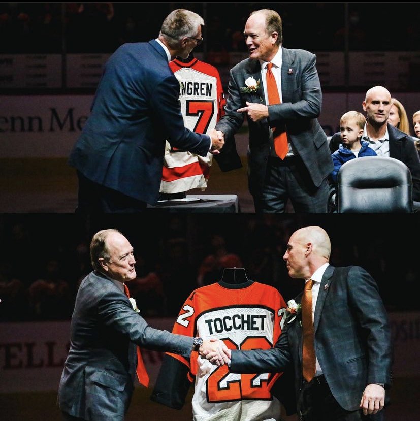 sandropacheco71's tweet photo. #Congratulations to #RickTocchet  and #PaulHolmgren, who were both #inducted into the #PhiladelphiaFlyers’ #HallOfFame on Tuesday November 16, 2021. #NHL #MakingHistory #BringItToBroad #LetsGoFlyers #GoFlyersGo #OnceAFlyerAlwaysAFlyer #FlyForLife https://t.co/JVU2QlZtr2