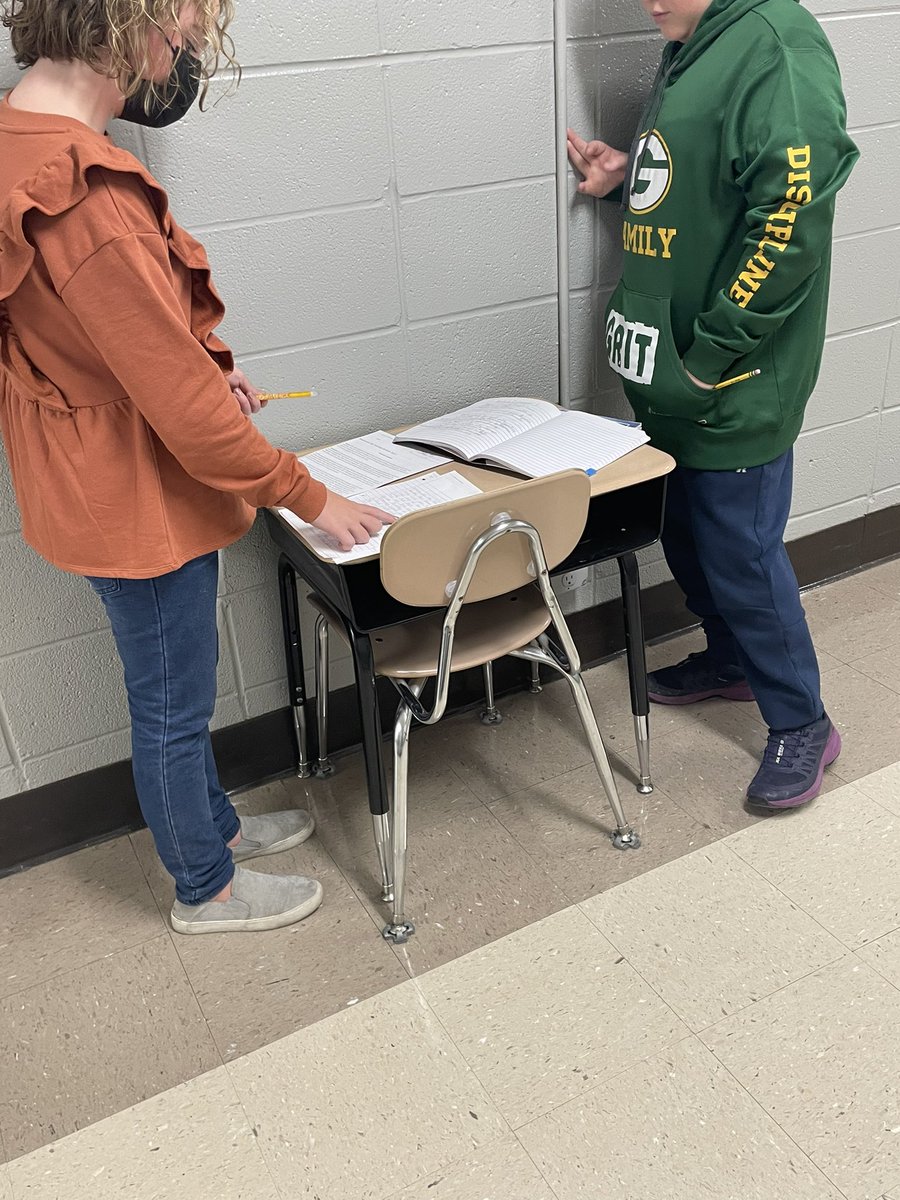 JennaFleming81's tweet photo. *Students peer editing each other’s character snapshot today* This sort of feedback benefits Ss in not only refining their craft, but also in giving and receiving constructive criticism. #Fleming5thforce @CurriculumMatrs @WitWisdomELA @WeAreUnionSTEAM https://t.co/aXAhf26M4J