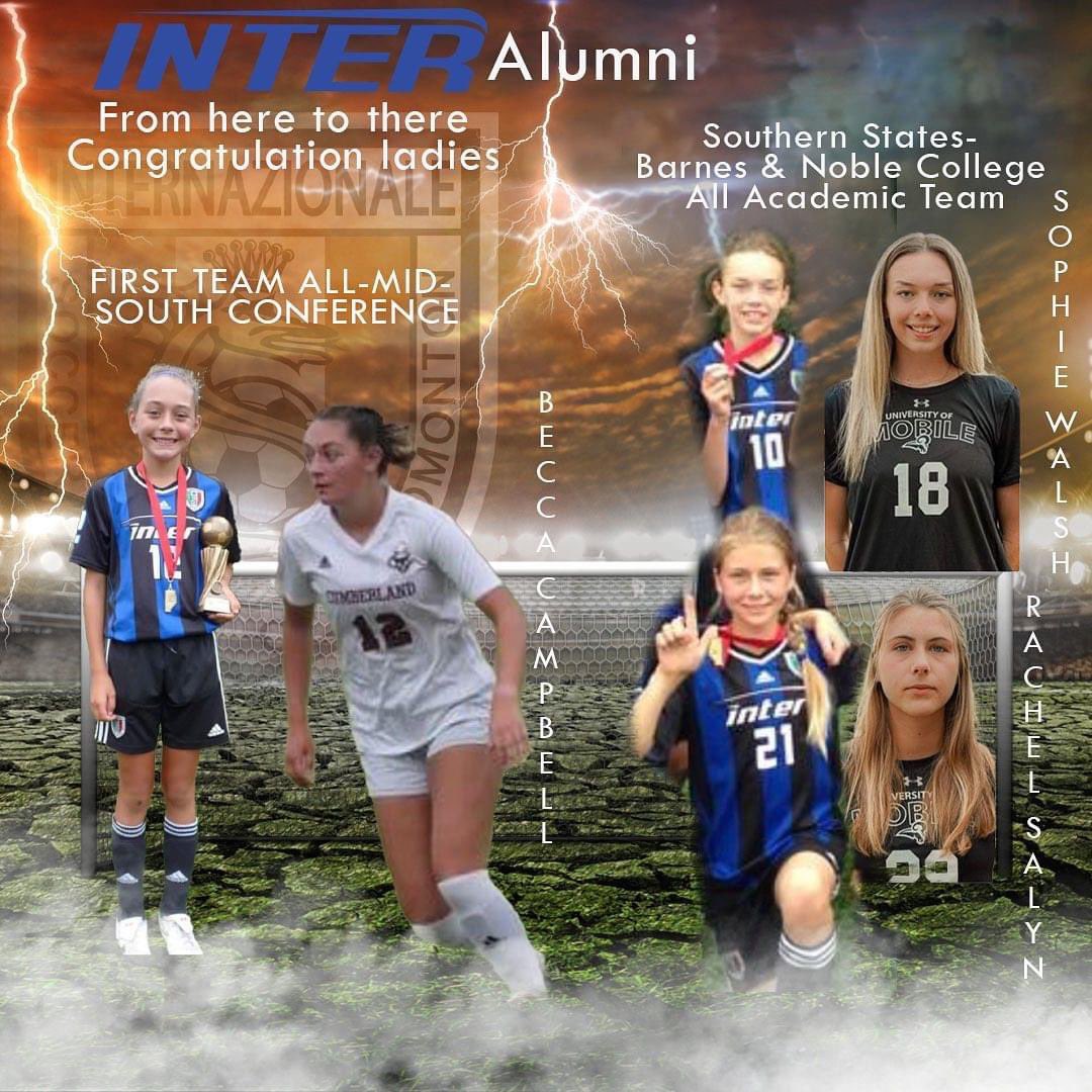 InterEdmonton's tweet photo. Congrats to Becca, Sophie & Rachel from our 2002 team! Still impressing everyone playing ball in the USA! #InterLegacy #InterFamily #InterAlumni @beccacampbell02 https://t.co/z98sX2TaUN