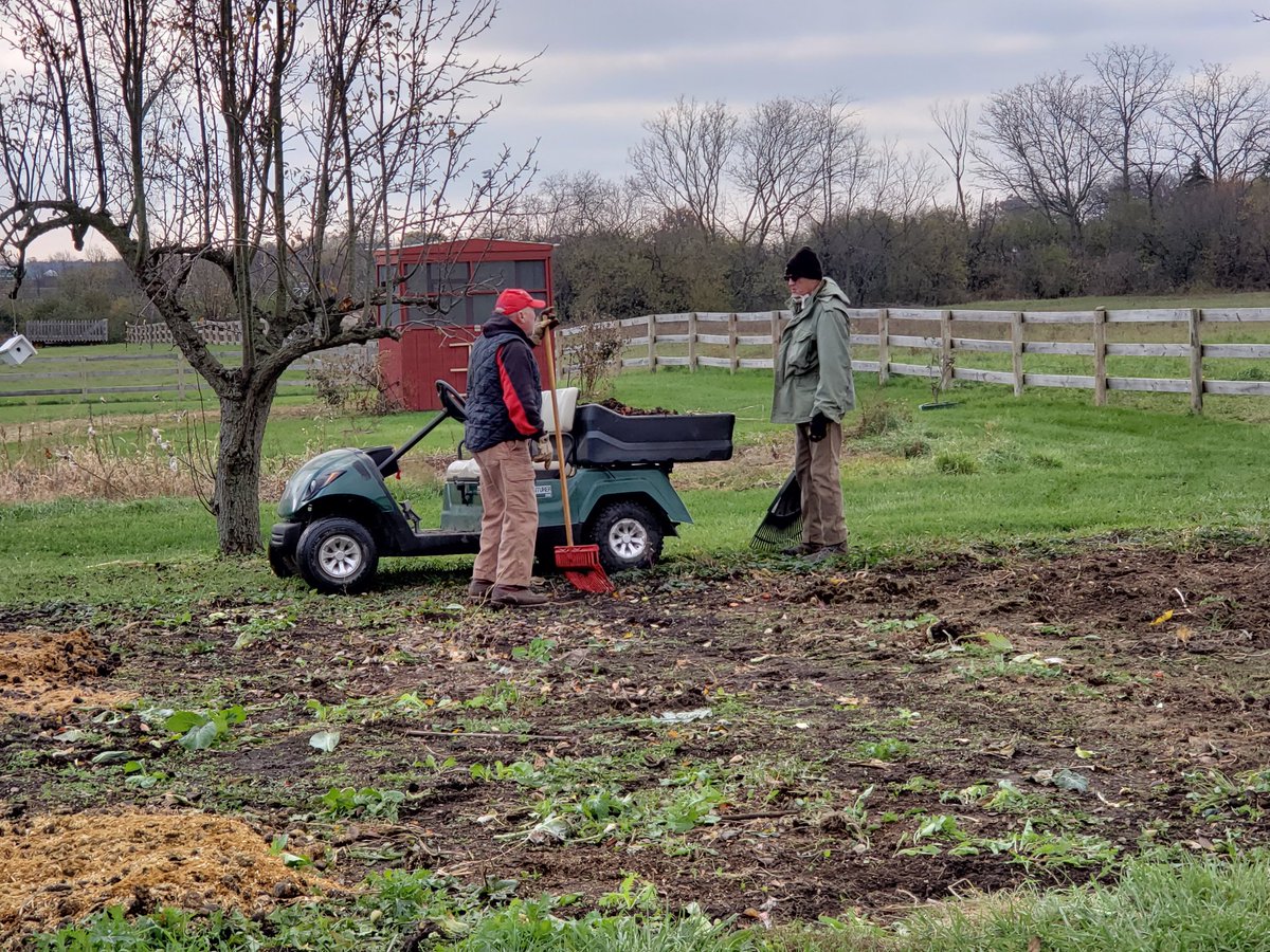 FreedomFarm2011's tweet image. Some of our Veteran volunteers hard at work today getting the gardens cleaned up for winter. #veterans #freedomfarm