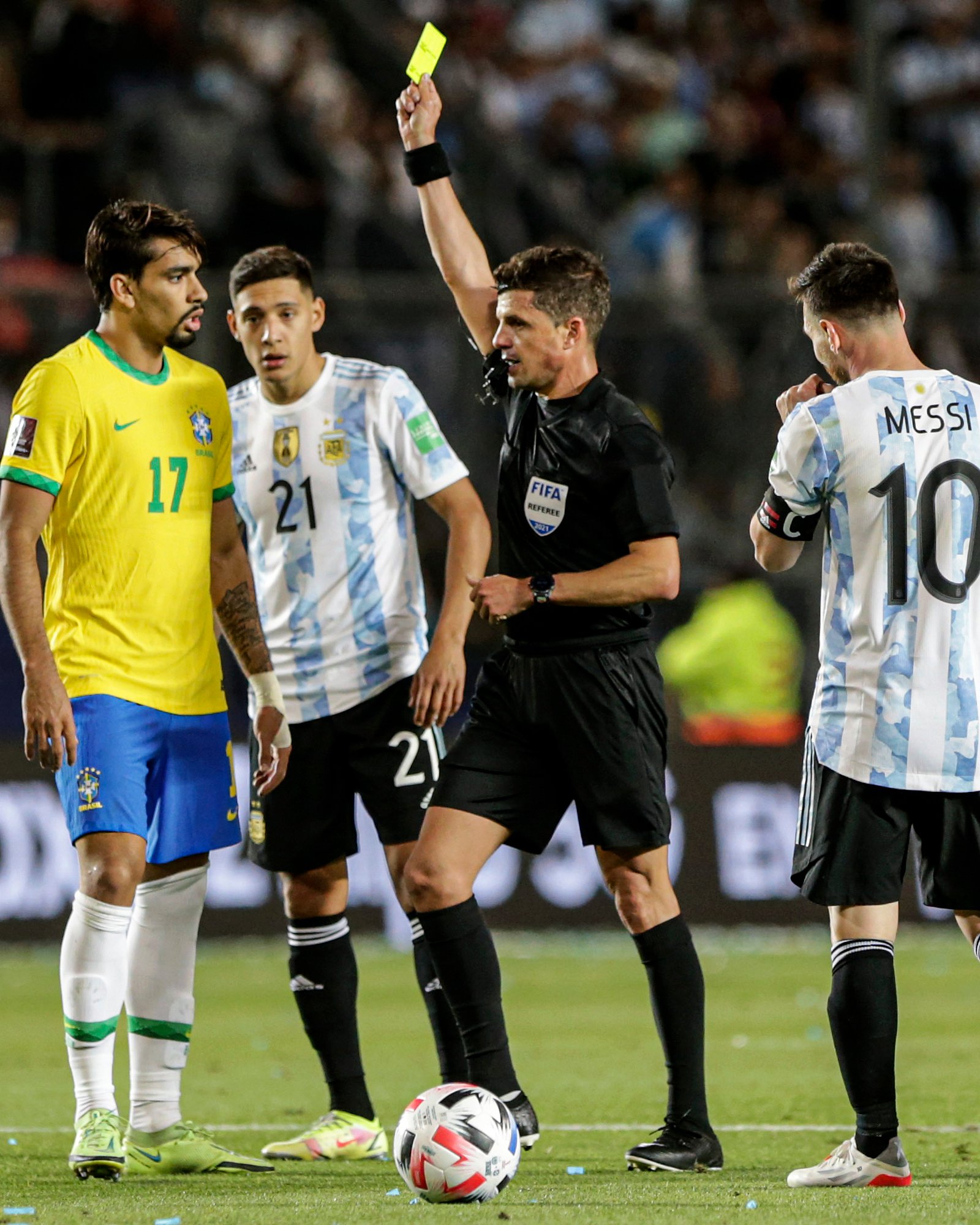 Lautaro Gianetti of Argentina's Velez Sarsfield, top, heads the