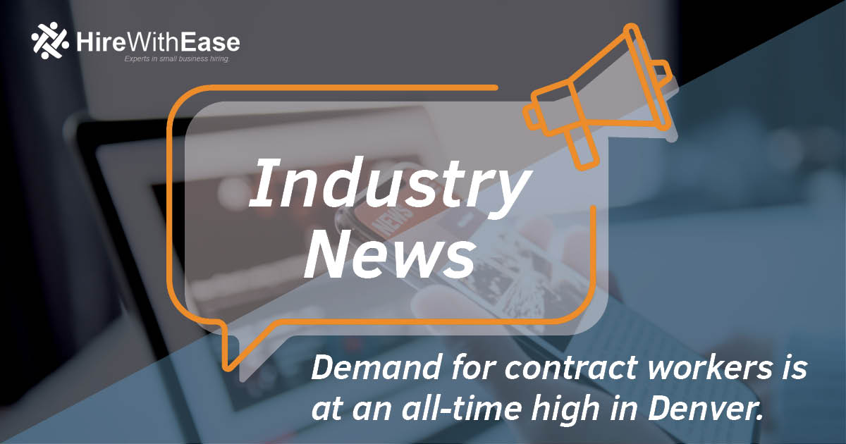 HireWithEase's tweet photo. Demand for contract workers is at an all-time high in Denver. Read more about the demand for contract professionals here ➡️: https://t.co/Xr4Yrp1arR

Need help hiring? Get in touch with our hiring specialists today!

#industrynews #jobmarket #denver #hiring https://t.co/s3yXvcSKvT