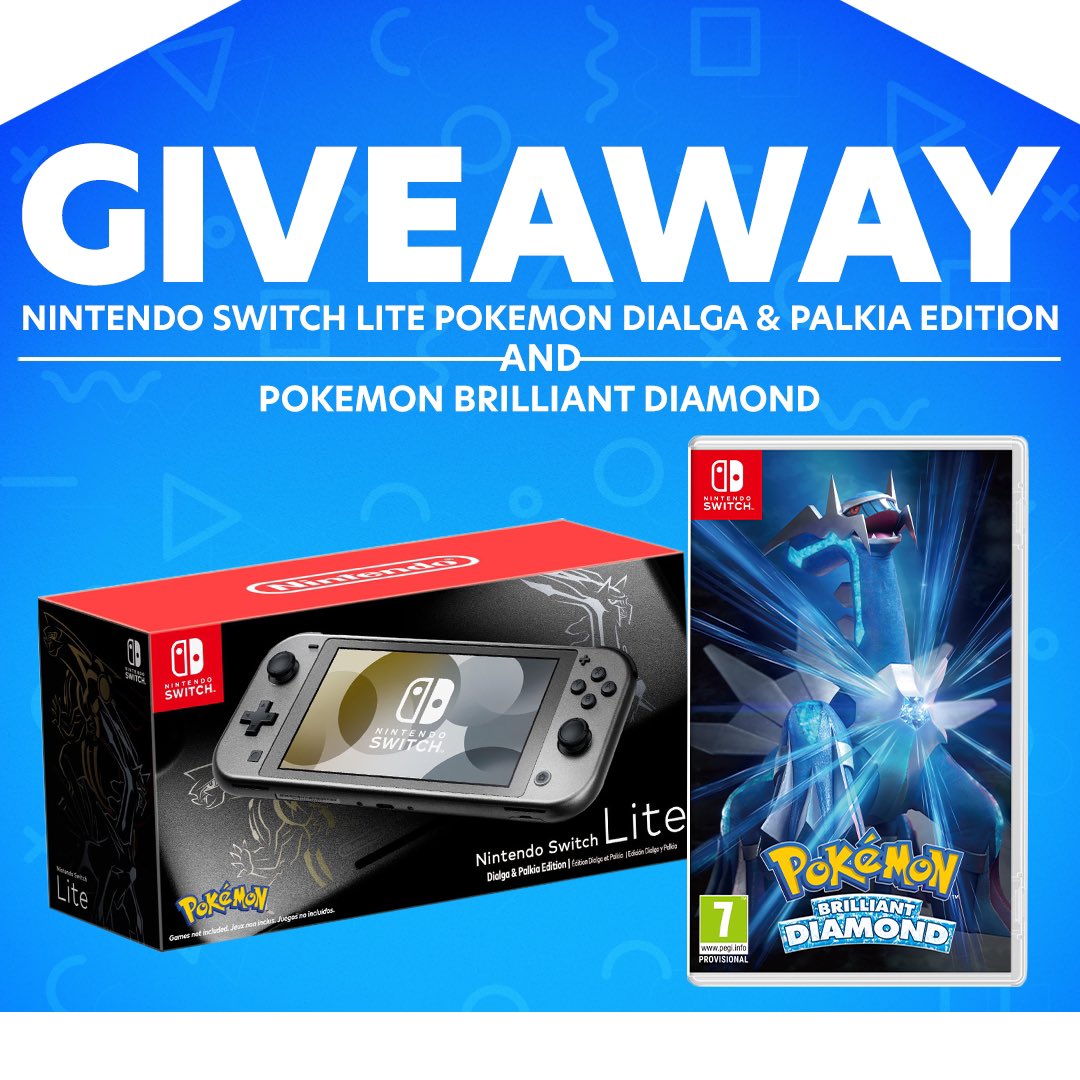 👋🏼Hello fwens! GIVEAWAY TIME!✨

We’re giving away a Dialga &amp; Palkia Switch Lite w/Diamond!

To enter:

- Follow me &amp; @nerdoutmusic
- Retweet
- Comment #BrilliantDiamond  or #ShiningPearl  
- Visit this link for more ways to enter! gleam.io/competitions/b…

Best of luck everyone❤️