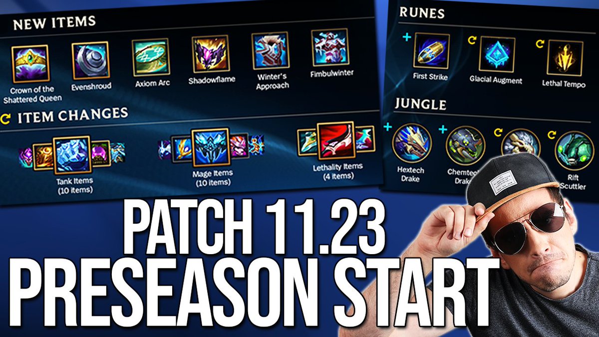 Der Preseason Patch ist da! 30 Items Änderungen, neue Drakes, neue Runen, Jungle Änderungen und ein Skript mit der Länge einer Doktorarbeit - das alles in diesem Video, freu mich über Retweets!

youtu.be/7BPkKEIspBs
