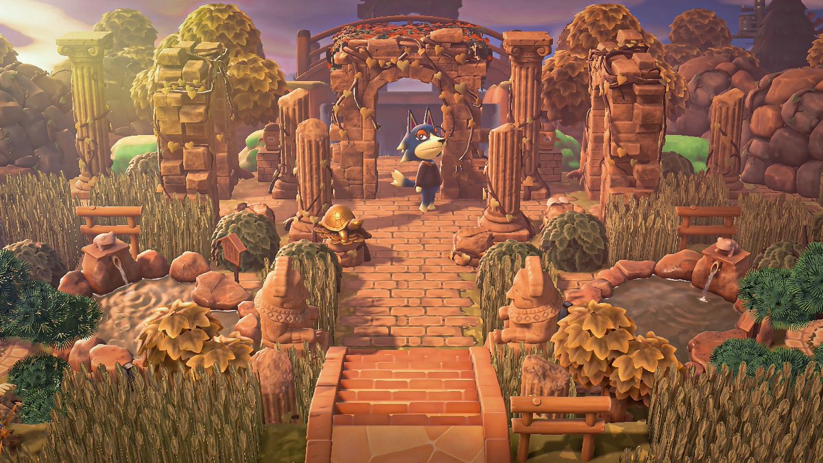 bertcrossing's tweet photo. Wolfgang’s day at the ruins 👀✌️
#ACNH #AnimalCrossing https://t.co/As5j6Zko5T